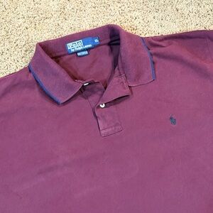 Ralph Lauren Polo Men's Classic-Fit Cotton Polo Shirt Maroon Size XL Casual Pony